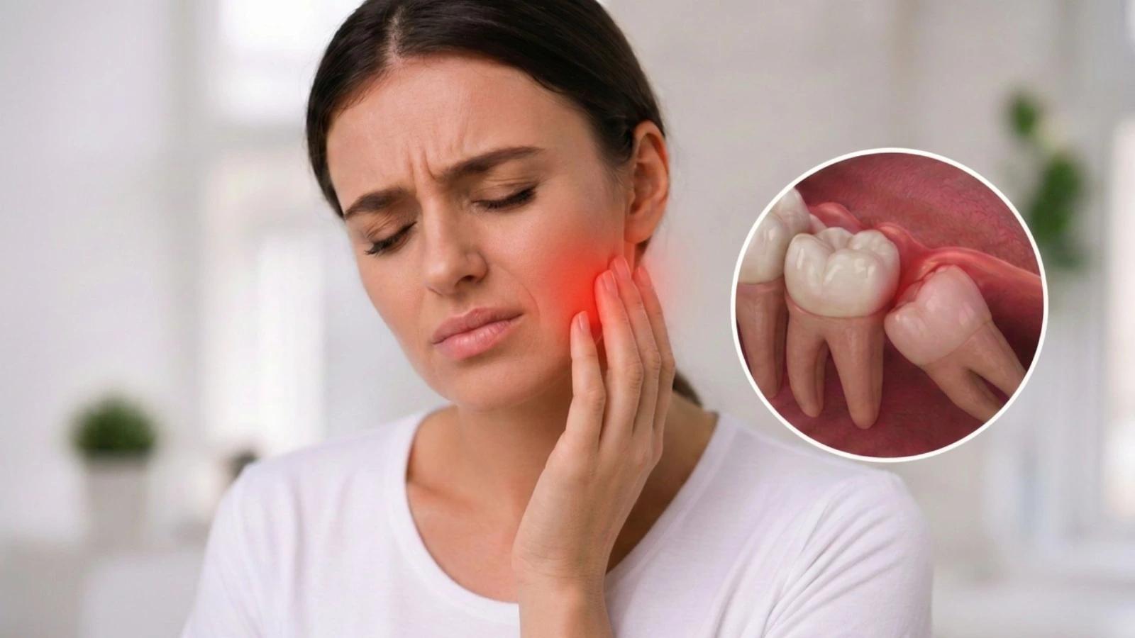 Wisdom tooth pain caused by an impacted tooth